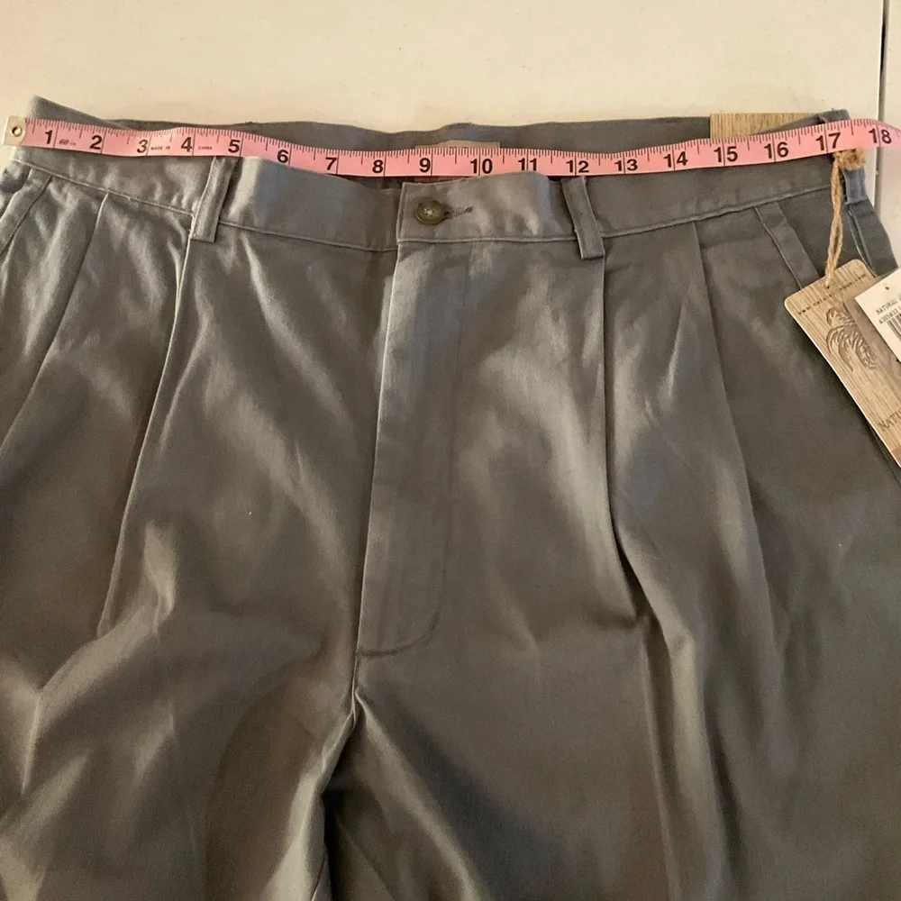 NWT Natural Issue Island Life Shorts Gray Pleated Cotton Men’s Size 36 Waist